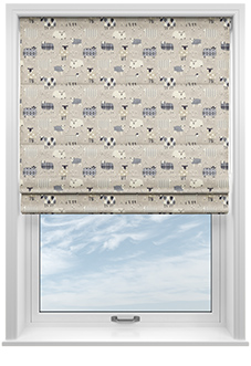 Baa Baa, Charcoal - Roman Blind